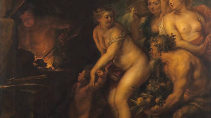 015. Venus Et Cupidon Dans La Forge De Vulcain -